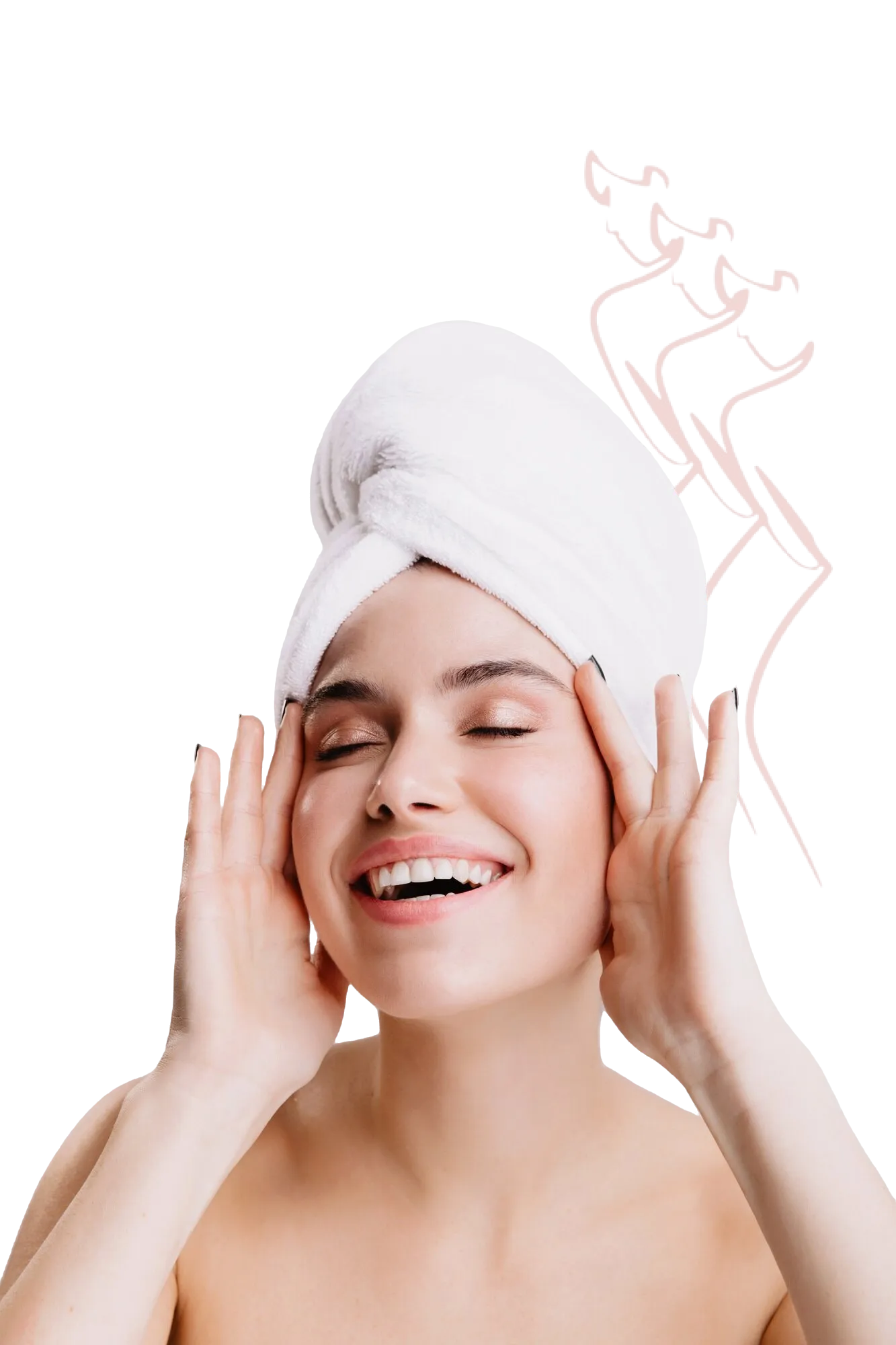 Mulher sorrindo em uma clínica de estética